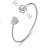 Sterling Silver,Heart, Bracelet, Casual, Cocktail, Fashion, Bangle