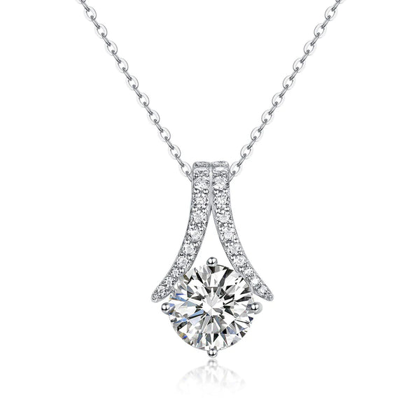 Triangle  2ct Moissanite Diamond Pendant Necklace