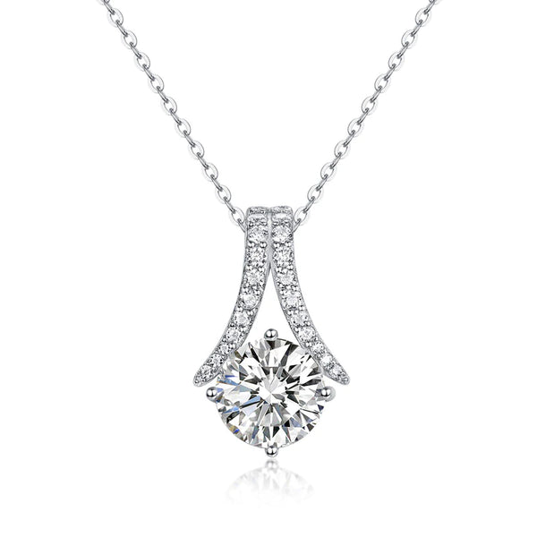 Triangle  2ct Moissanite Diamond Pendant Necklace