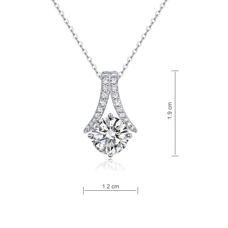 Triangle  2ct Moissanite Diamond Pendant Necklace