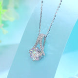 Triangle  2ct Moissanite Diamond Pendant Necklace