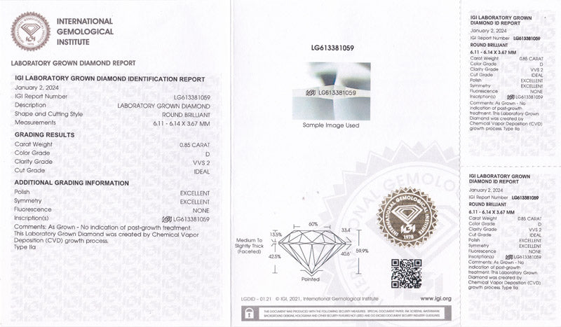 Replacement (single) 0.5 Lab Grown Diamond Earring in 14k White Gold