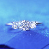 0.5ct Three Stone Lab Grown Diamond Ring in 14k White Gold