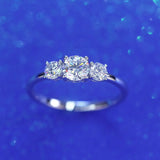 0.5ct Three Stone Lab Grown Diamond Ring in 14k White Gold