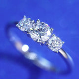 0.5ct Three Stone Lab Grown Diamond Ring in 14k White Gold