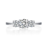 0.5ct Three Stone Lab Grown Diamond Ring in 14k White Gold