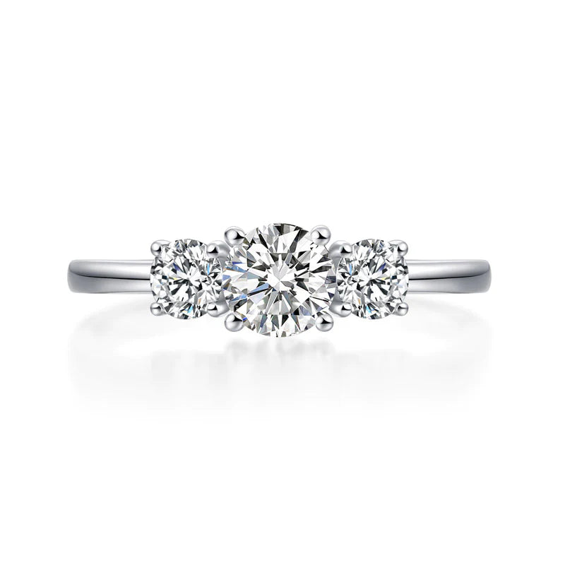 0.5ct Three Stone Lab Grown Diamond Ring in 14k White Gold