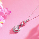 1ct  Lab Grown Diamond Heart Drop 14k Gold Pendant Necklace