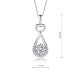 1ct  Lab Grown Diamond Heart Drop 14k Gold Pendant Necklace