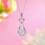 1ct  Lab Grown Diamond Heart Drop 14k Gold Pendant Necklace