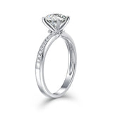 1 Carat Lab Grown Side Stone Diamond Gold Ring