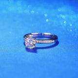 1 Carat Lab Grown Side Stone Diamond Gold Ring