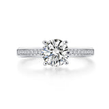 1 Carat Lab Grown Side Stone Diamond Gold Ring