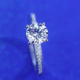 1 Carat Lab Grown Side Stone Diamond Gold Ring