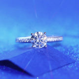 1 Carat Lab Grown Side Stone Diamond Gold Ring