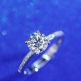 1 Carat Lab Grown Side Stone Diamond Gold Ring