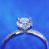 1 Carat Lab Grown Side Stone Diamond Gold Ring
