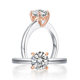 1 Carat Lab Grown Diamond Rose Gold Accent Ring