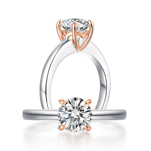 1 Carat Lab Grown Diamond Rose Gold Accent Ring