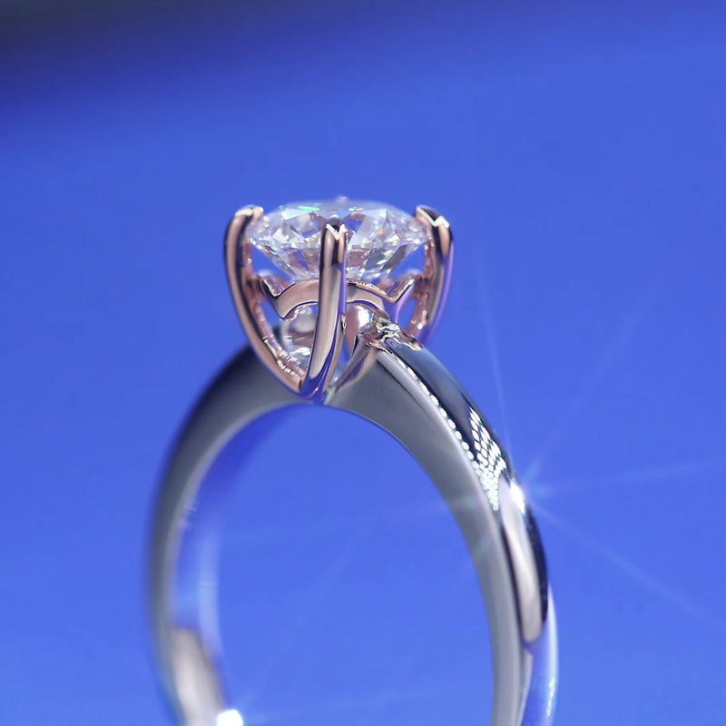 1 Carat Lab Grown Diamond Rose Gold Accent Ring