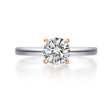1 Carat Lab Grown Diamond Rose Gold Accent Ring