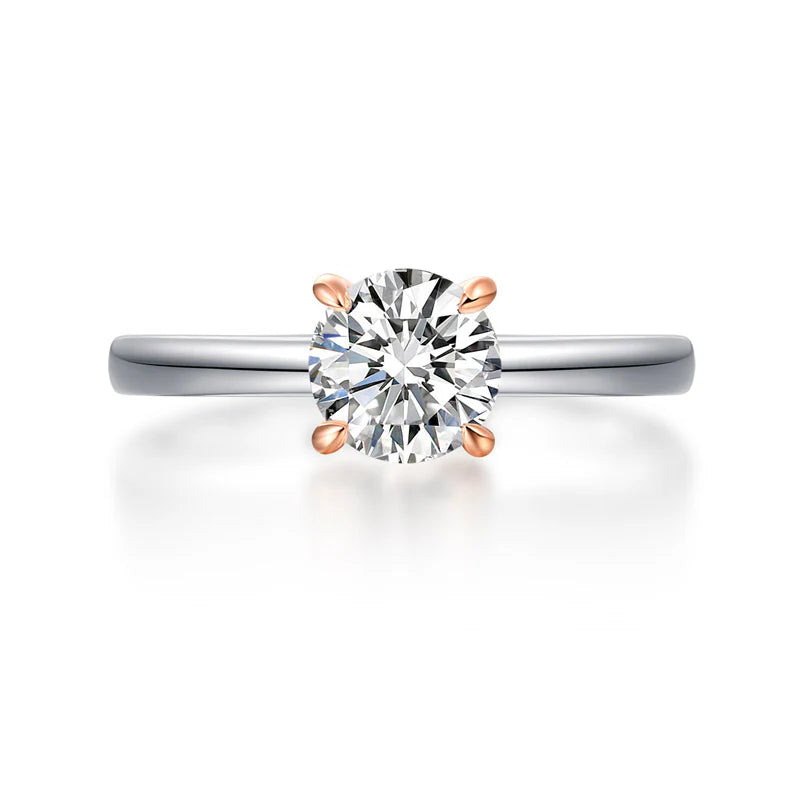 1 Carat Lab Grown Diamond Rose Gold Accent Ring