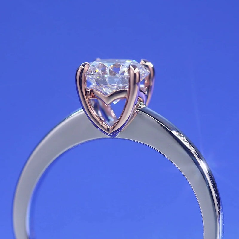 1 Carat Lab Grown Diamond Rose Gold Accent Ring