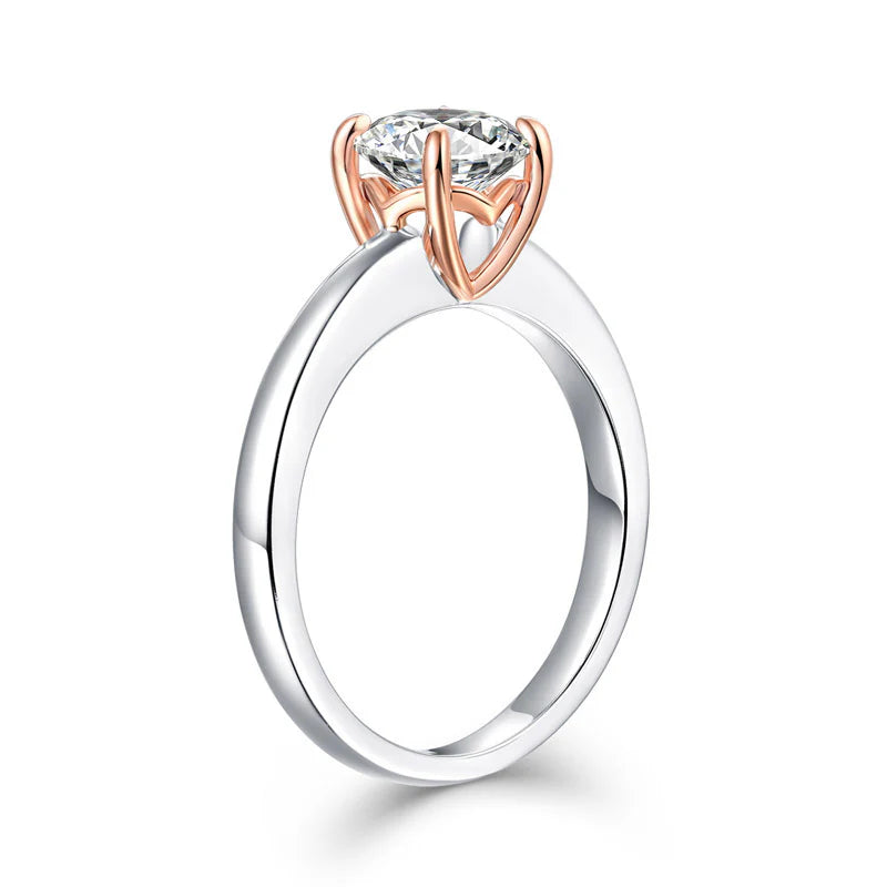1 Carat Lab Grown Diamond Rose Gold Accent Ring