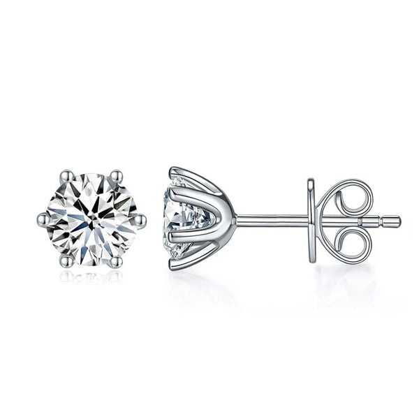 2 Carat Lad Grown Diamond 14k Gold 6 Claw Stud