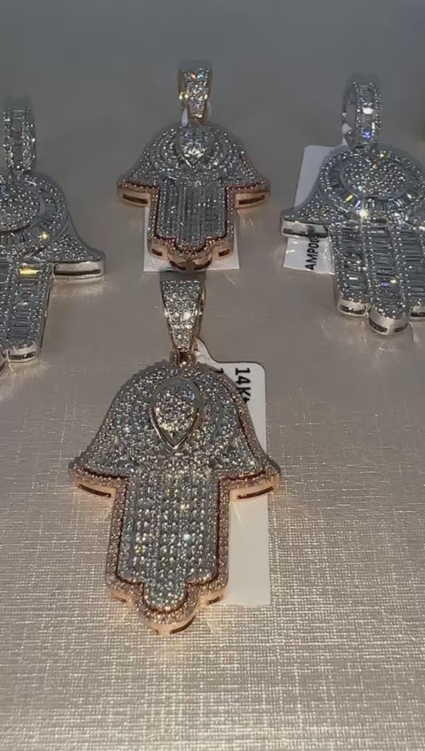 Hamsa Diamond Pendant