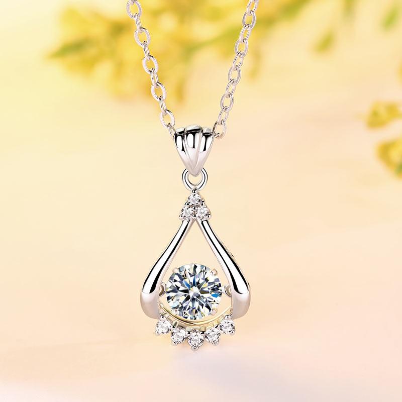 Moissanite 0.5 Carat Swaying Stone Drop Necklace