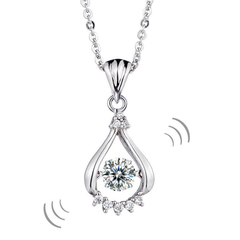 Moissanite 0.5 Carat Swaying Stone Drop Necklace