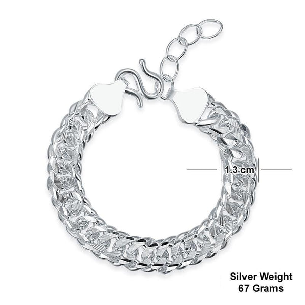 Luxury Men's Pure Sterling Silver 67g Cuban Bracelet