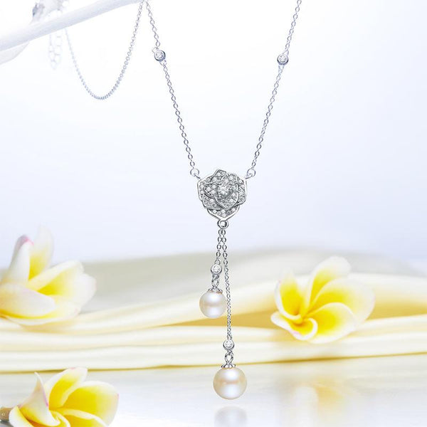 Fresh Water Pearl Rose Necklace