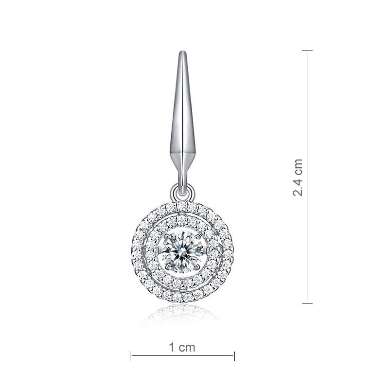 Swaying Stone Halo Dangle White Sapphire Earrings