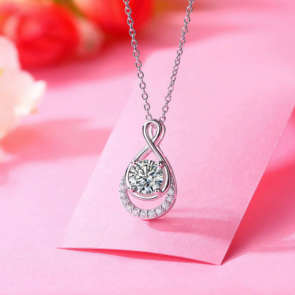 Infinity 1ct Moissanite Diamond Pendant Necklace