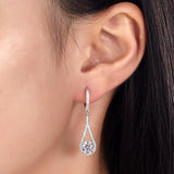 Round Cut 1 Carat Dangle Tear Drop Earrings
