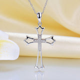 White Gold Cross Pendant Necklace with Diamonds