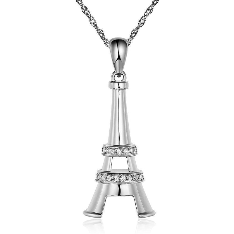 Buy Sterling Silver Eiffel Tower Necklace, Paris Eiffel Tower Necklace,  Classy Eiffel Tower Necklace With Thin Dainty Chain, Style A3 Online in  India - Etsy
