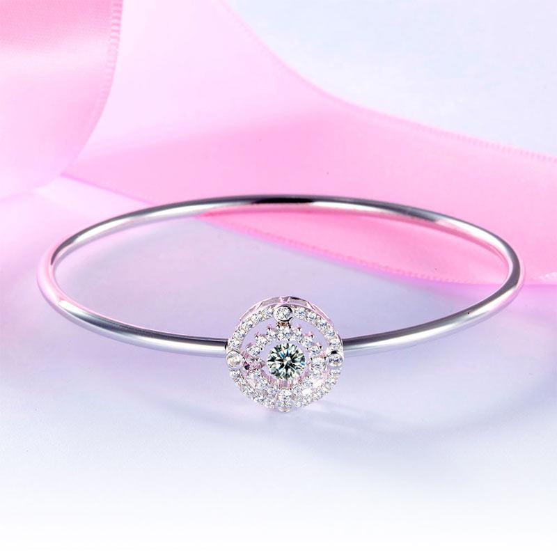 Bezel, Sterling Silver, Bangle, 5mm, Cute, Bracelet, 925