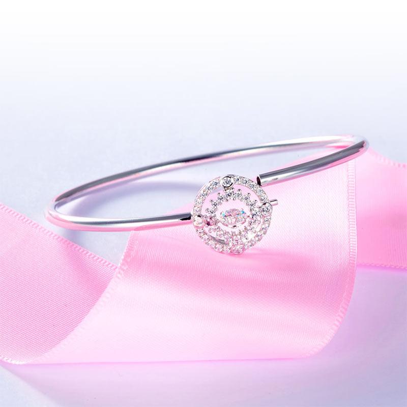 Bezel, Sterling Silver, Bangle, 5mm, Cute, Bracelet, 925