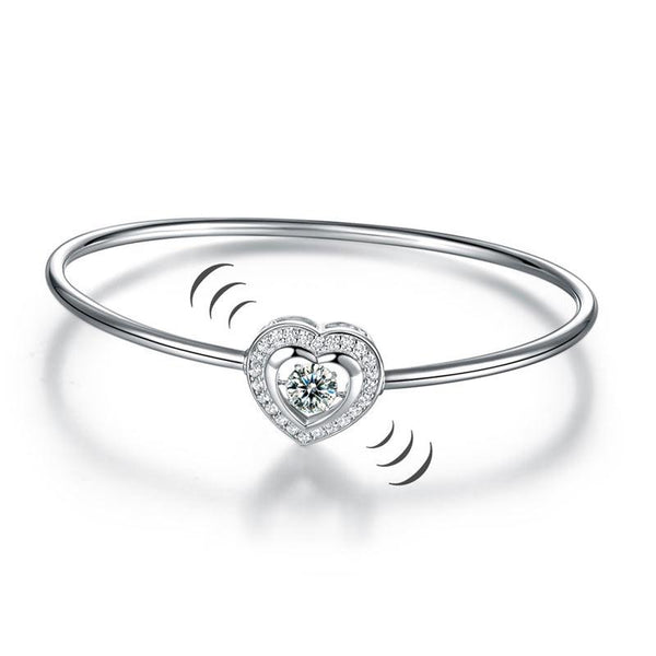 Sterling Silver, Heart, Bracelet, Bangle, Cute, 925, Daily Wear, Casual, Cocktail, Gift