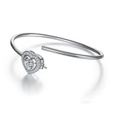 Sterling Silver, Heart, Bracelet, Bangle, Cute, 925, Daily Wear, Casual, Cocktail, Gift