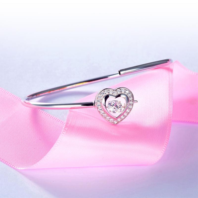 Sterling Silver, Heart, Bracelet, Bangle, Cute, 925, Daily Wear, Casual, Cocktail, Gift