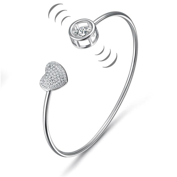 Sterling Silver,Heart, Bracelet, Casual, Cocktail, Fashion, Bangle
