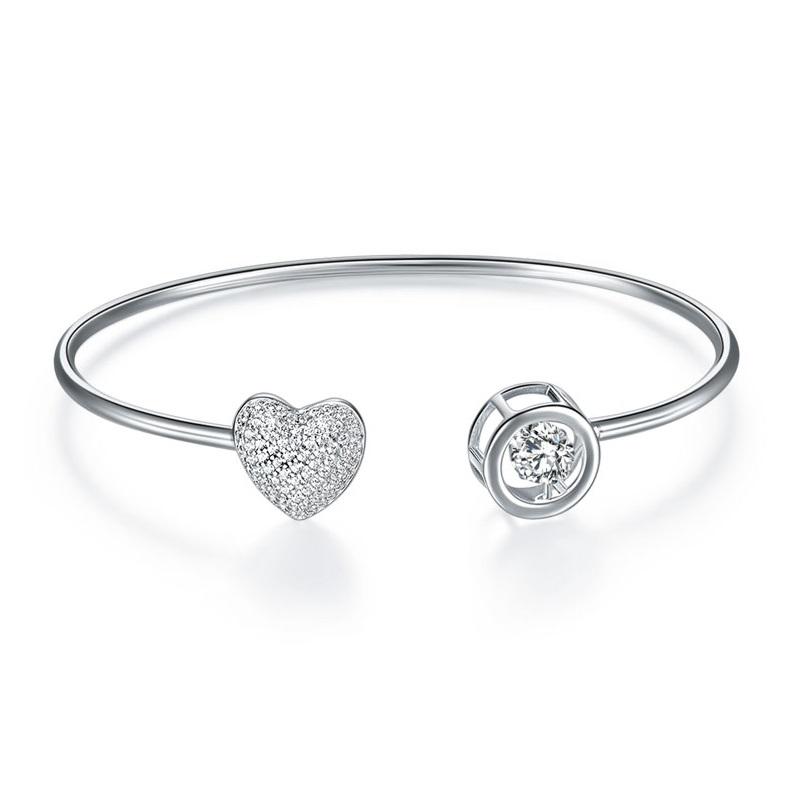Sterling Silver, Heart, Bracelet, Bangle, Cute, 925, Daily Wear, Casual, Cocktail, Gift