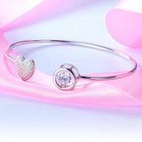Sterling Silver, Heart, Bracelet, Bangle, Cute, 925, Daily Wear, Casual, Cocktail, Gift