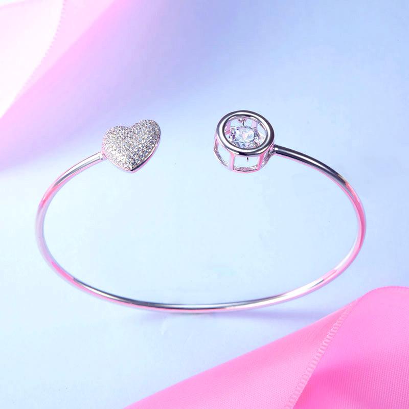 Sterling Silver, Heart, Bracelet, Bangle, Cute, 925, Daily Wear, Casual, Cocktail, Gift