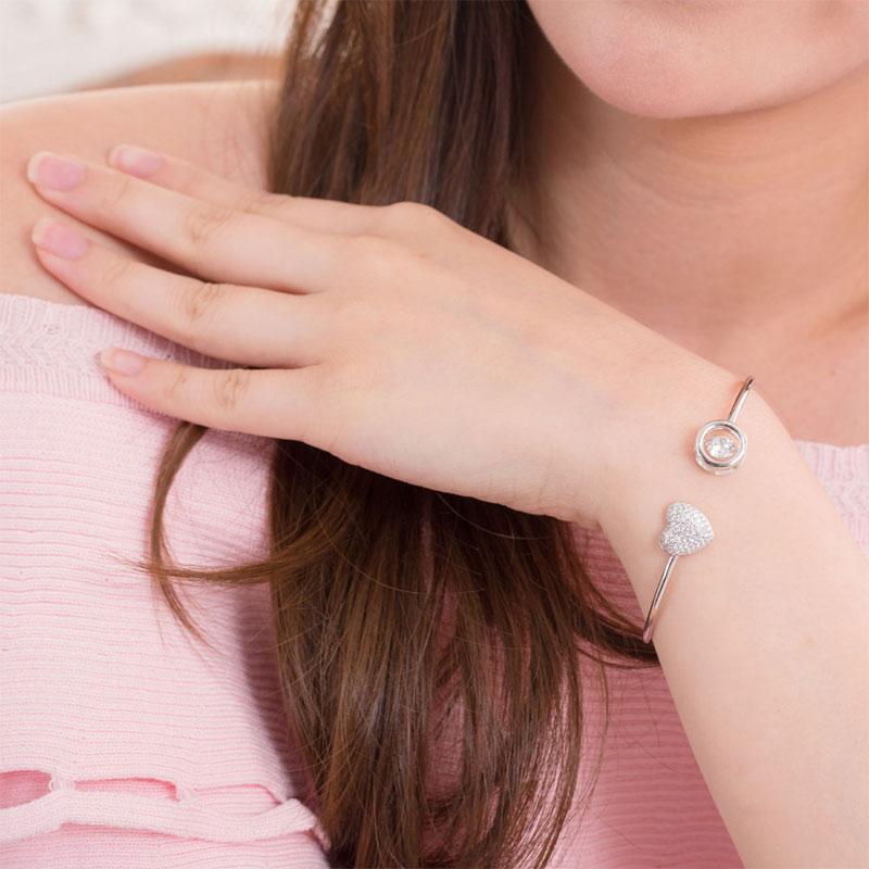 Sterling Silver, Heart, Bracelet, Bangle, Cute, 925, Daily Wear, Casual, Cocktail, Gift
