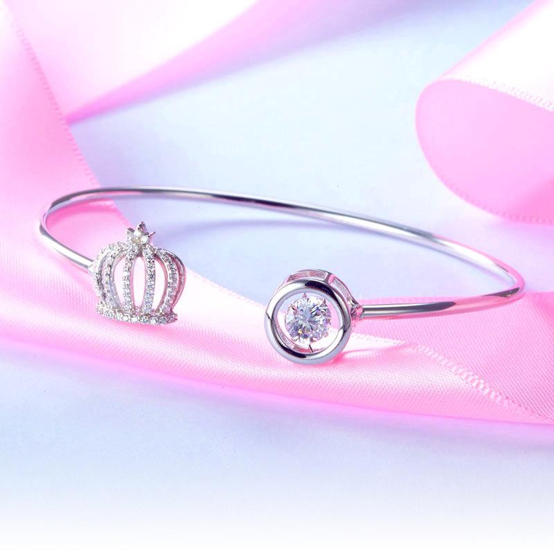 Sterling Silver, Crown Bracelet, Casual, Cocktail, Fashion, Bangle